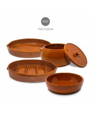 Lote de Asadores, cazuela y puchero de Barro