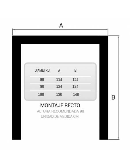 Plano con medidas Horno de leña Hornilla de ladrillo disposición recto