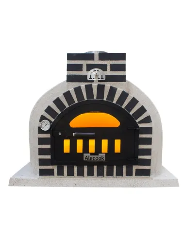 Horno Bunker Alecook acabado corcho proyectado Blanco embocadura Negra