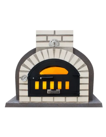 Horno Bunker Alecook acabado corcho proyectado Gris embocadura Blanca