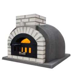 Horno Bunker Alecook acabado corcho proyectado Gris embocadura Blanca