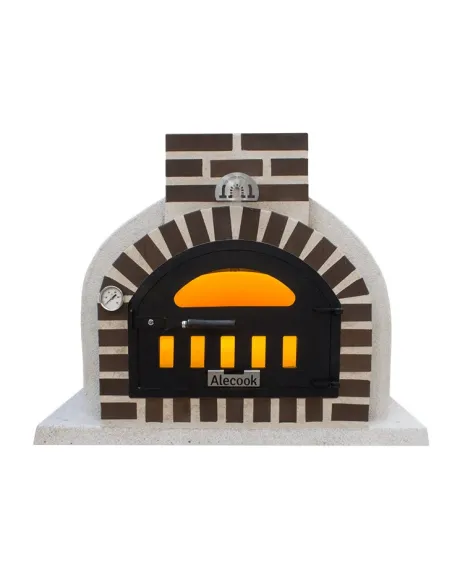 Horno Bunker Alecook acabado corcho proyectado Blanco embocadura marrón