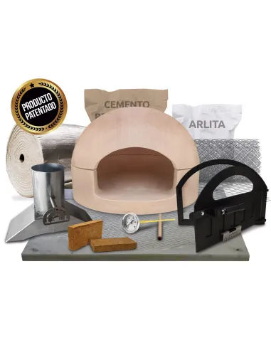 KIT completo BUNKER Horno, Puerta, Tiro, aislantes y Pirómetro + materiales de construcción