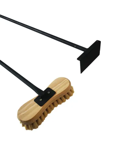 Barbecue avec brasero, double cheminée, support, table, deux étagères