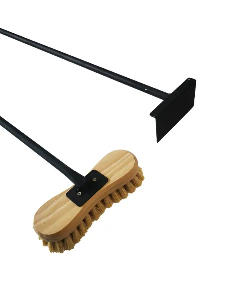 Barbecue avec brasero, double cheminée, support, table, deux étagères