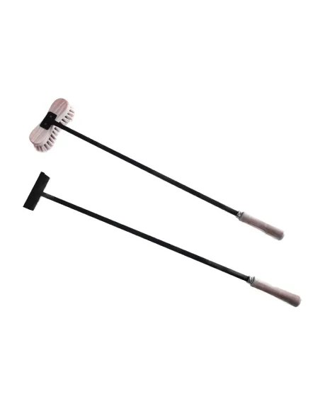 Barbecue avec brasero, double cheminée, support, table, deux étagères