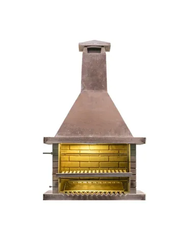 Barbecue en béton réfractaire avec brasero et double cheminée