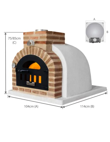 Fours à bois ALECOOK, finition liège blanc, embouchure en brique rustique
