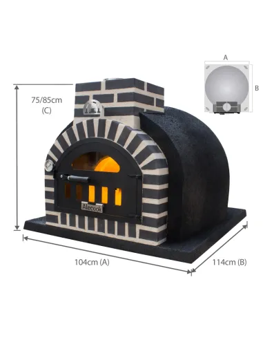 Fours à bois ALECOOK, finition liège noir projeté.