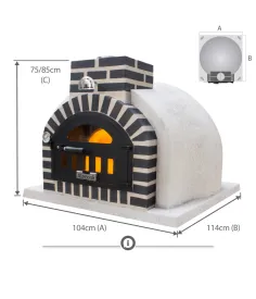 Horno Bunker Alecook acabado corcho proyectado Blanco embocadura Negra 2