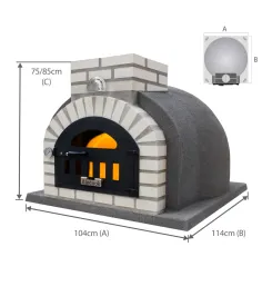 Horno Bunker Alecook acabado corcho proyectado Gris embocadura Blanca 2