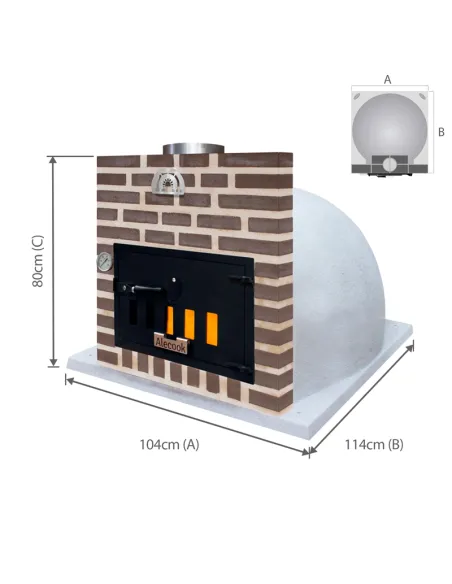 Fours à bois ALECOOK, finition liège blanc, embouchure en brique brune